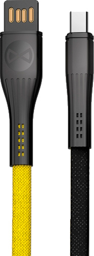 Кабель Forever Core Extreme USB - USB-C 3A 1 м чорнийжовтий (5900495780676) 
