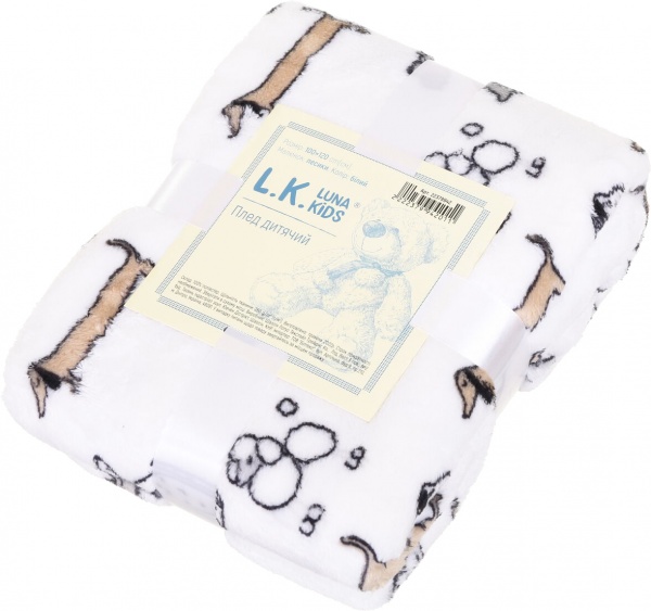 Плед Lotus собачки 100x120 см белый 