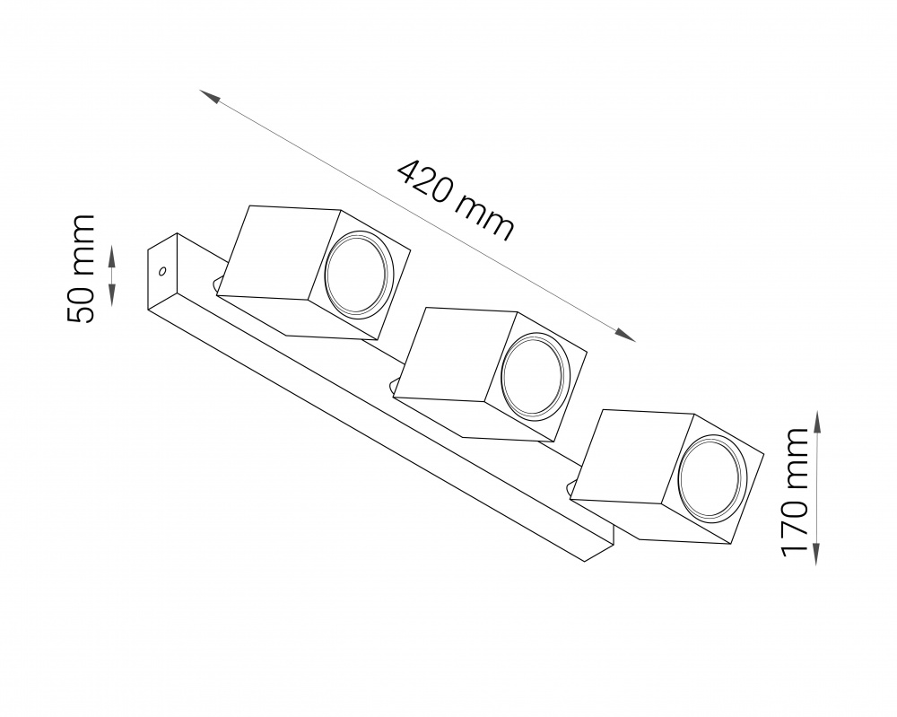 Спот Iterna Cube 3xGU10 ясень светлый LW0613