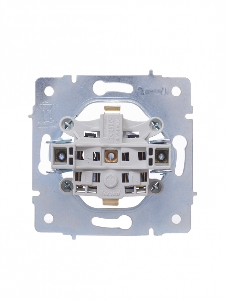 Розетка з кришкою 1 із заземленням Lezard Vesna IP20 білий 742-0288-123B