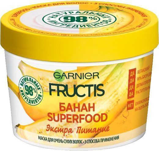 Маска Garnier Fructis Super Food Банан Екстраживлення для дуже сухого волосся 390 мл