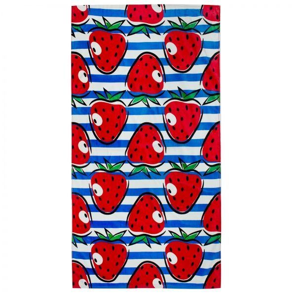 Полотенце Клубнички на бело-синих полосках 75x150 см Home Line 