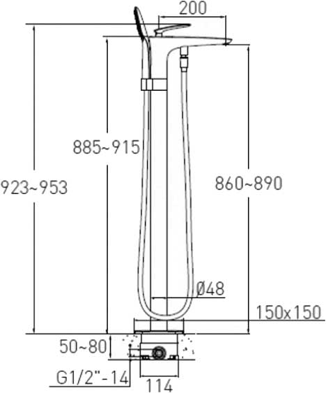 Змішувач для ванни VOLLE 12-33-101