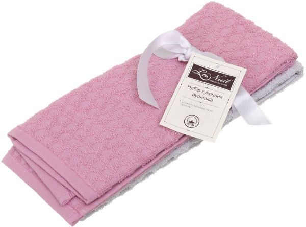 Набір рушників кухонних Aurora 2 шт. 40x60 см La Nuit сіро-рожевий 