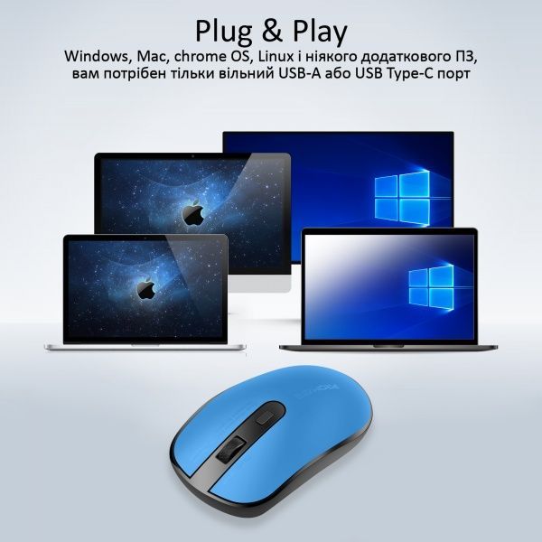 Мишка Promate Suave-2 Wireless Blue 