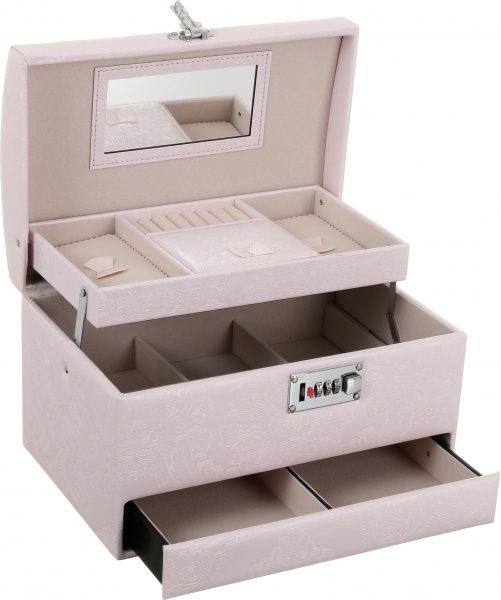 Скринька для прикрас квітка пудровий 30х23х19,5 см Delux