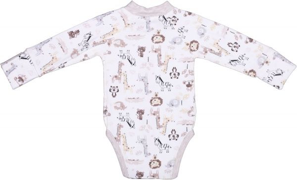 Боди детское унисекс Baby Veres Crazy Zoo р.68 бежево-коричневый 