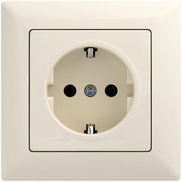 Розетка із заземленням Gunsan Visage без шторок кремовий