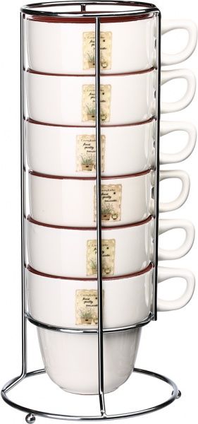 Набір чашок HD0015 Flowerpot 400 мл 6 шт. Bella Vita