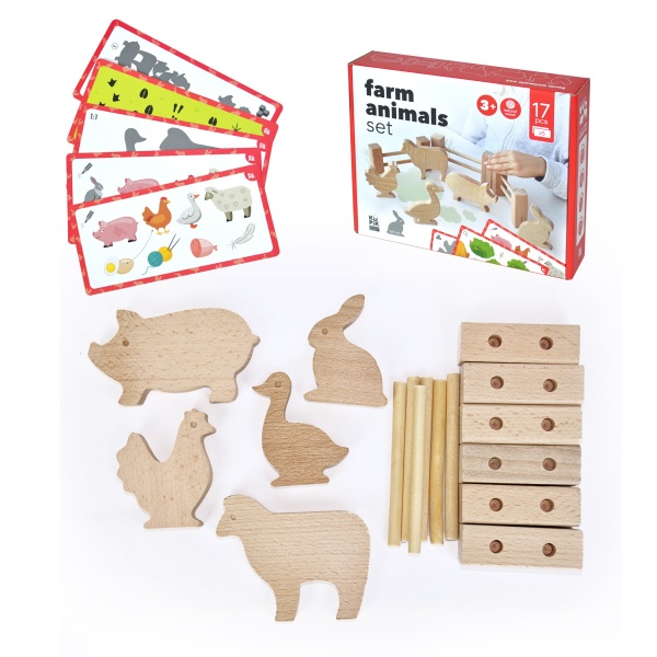 Набор деревянных фигур Igroteco Животные на ферме 900521