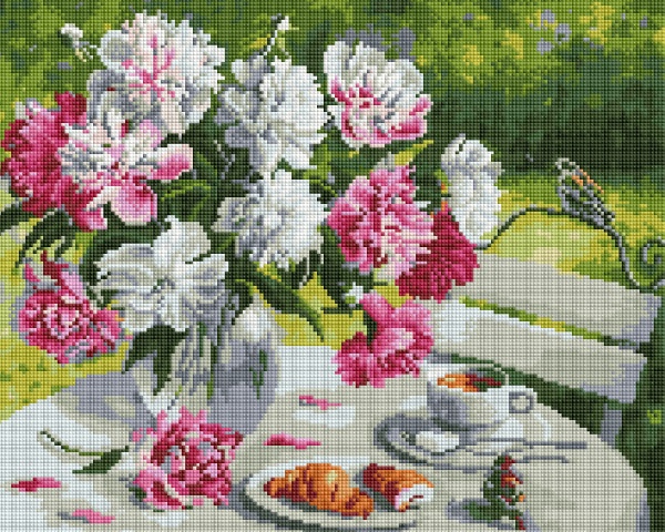 Алмазна мозаїка Сніданок з піонами 40x50 см DBS29388 Brushme 