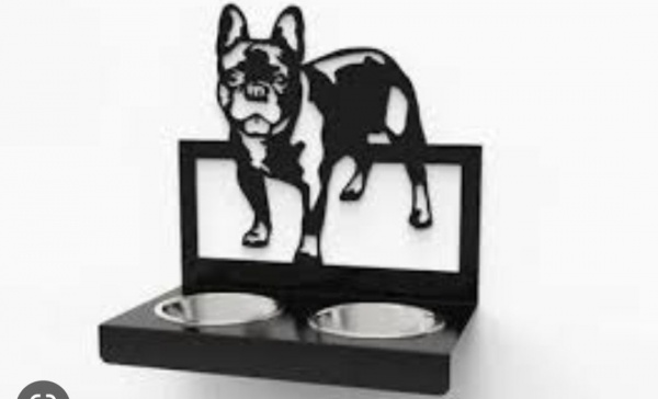 Підставка під миски Magnetto Французький Бульдог Ф-000008 2шт 250 мл чорний Ф-000008