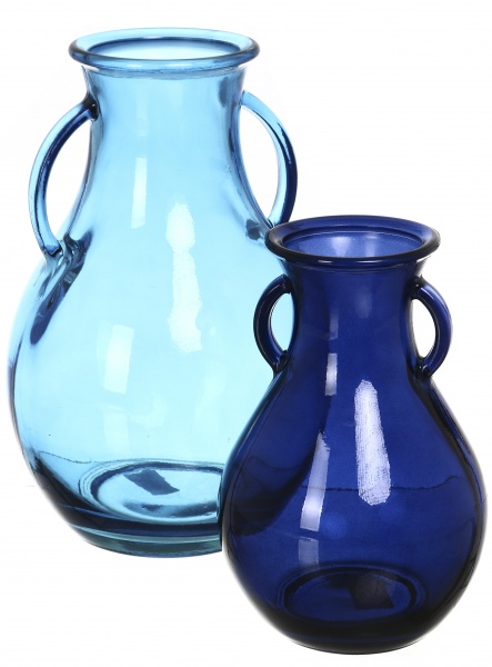 Ваза скляна San Miguel Cantaro 24 см емалево-синя 