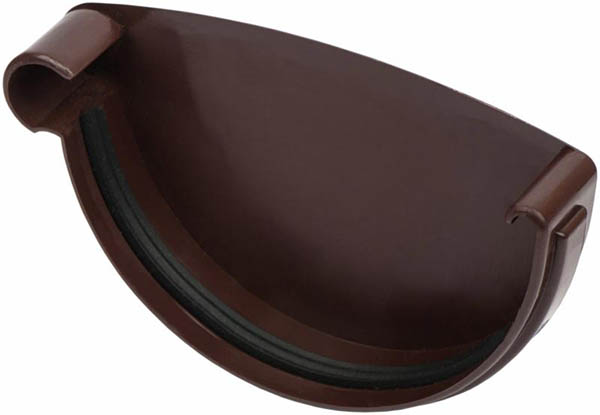 Заглушка желоба левая Giza 120 мм коричневый 