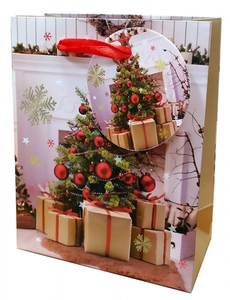 Пакет паперовий різдвяний 14,5х11,5х6 см Преміум Happycom International
