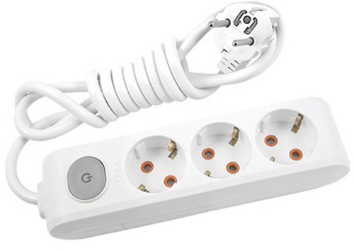 Удлинитель Viko 16 А 230 В с заземлением 3 гн. белый 3 м 90118303