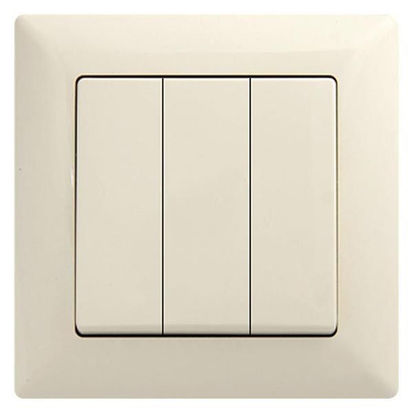 Выключатель трехклавишный Gunsan Visage без подсветки 16 А 250В IP20 кремовый