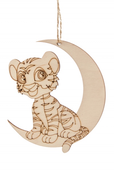 Підвіска Тигрик на місяці 11 см 9651