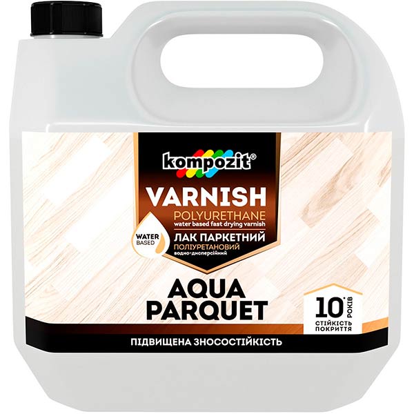 Лак паркетний AQUA PARQUET Kompozit глянець 5 л безбарвний