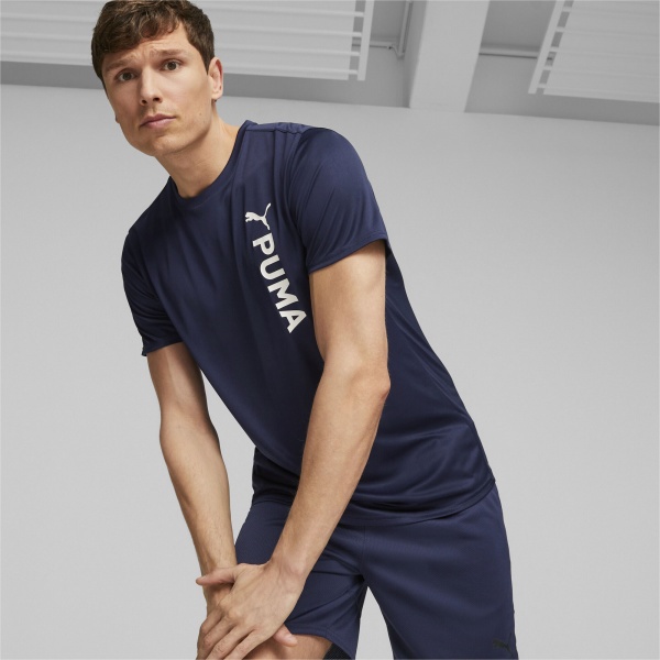 Футболка Puma PUMA FIT POLY LOGO TEE 52384306 р.L синий