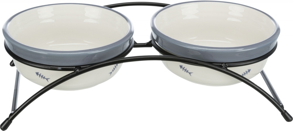 Миска подвійна Trixie на металевій підставці Eat on Feet 12 см 2x0,3 л
