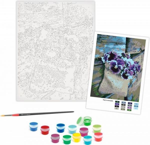 Картина по номерам стандарт акриловая живопись по номерам Анютины глазки Rosa Start 