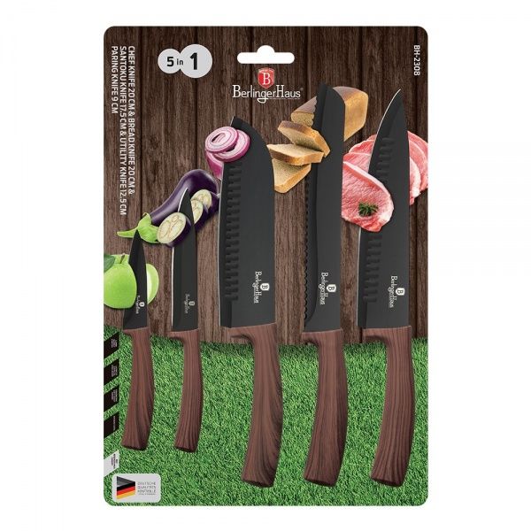 Набір ножів 5 предметів BH 2308 Ebony Rosewood Berlinger