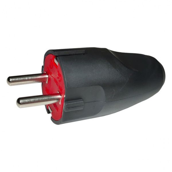 Електровилка Neomax пряма NX1100 із заземленням 220В 16А IP20 пластик чорний