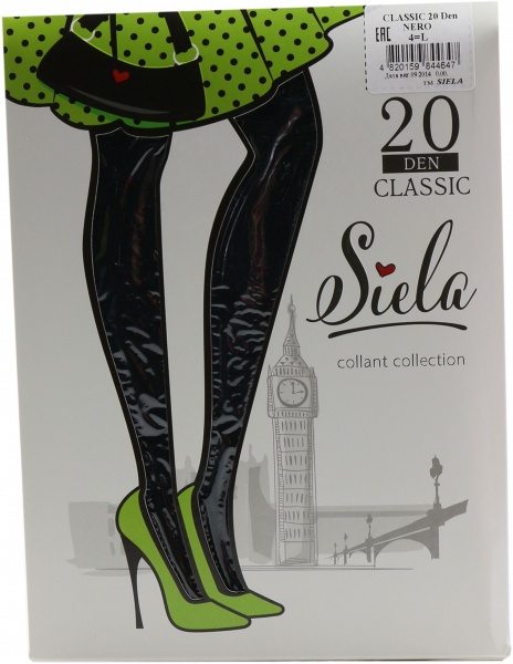 Колготки SIELA CLASSIC 20 den nero р. 4 черный 