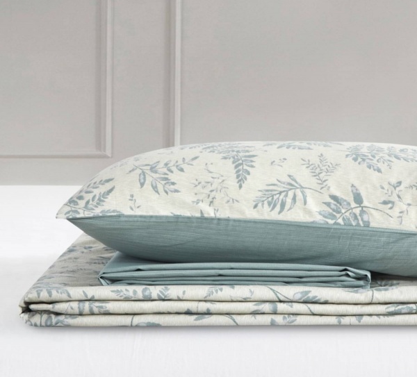 Комплект постельного белья Lentini семейный бежевый с зеленым La Nuit 