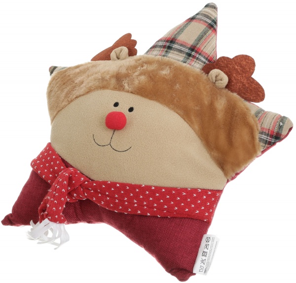 Подушка КМ Новорічна у формі зірки поліестер 40x40 см в асортименті 