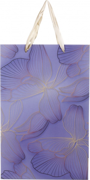 Пакет подарочный LL-1 D-1140 лавандовый орхидеи с лаком