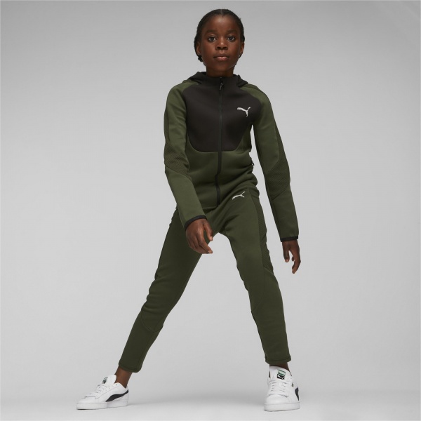 Джемпер Puma EVOSTRIPE FULL-ZIP HOODIE DK B 67627731 р.152 зелений