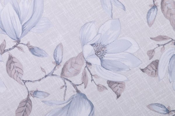 Скатерть Цветы 140x220 см серый с голубым Luna 