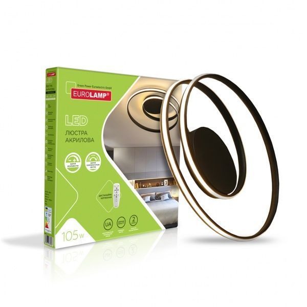 Люстра світлодіодна Eurolamp A3 з пультом ДК 105 Вт коричневий LED-LR-105-A3 