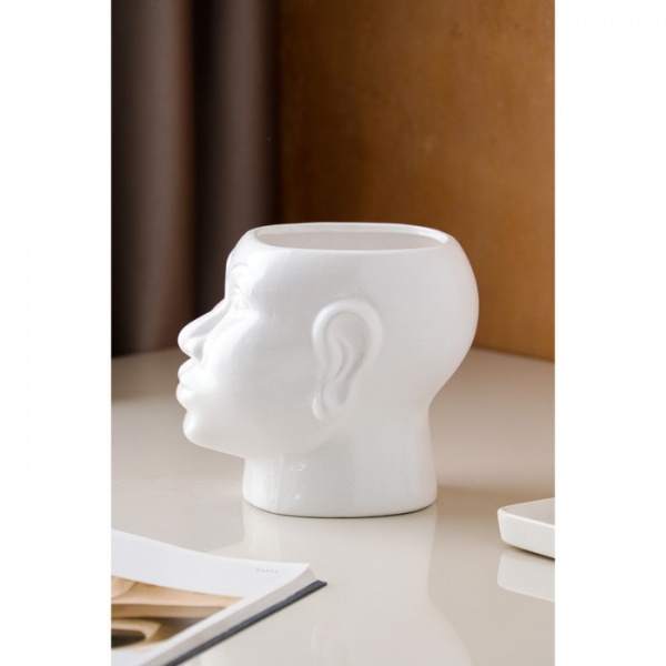 Ваза керамическая Nana ceramics Африканка 15,5 см белый глянец 