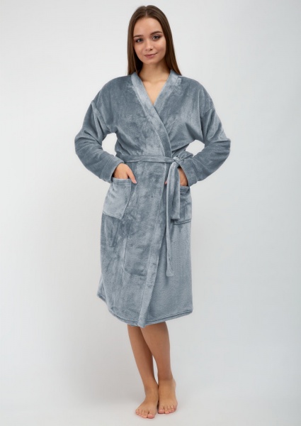 Халат жіночий Roksana Кімоно р. 54 сіро-блакитний №1209/90052