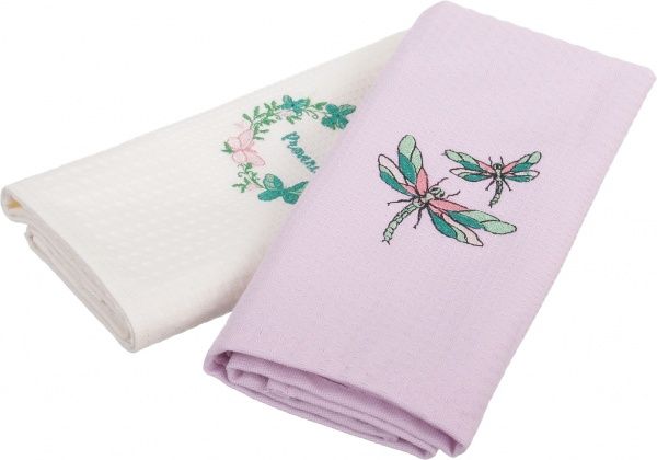 Набір рушників кухонних Прованс 2 45x60 см La Nuit бузковий із білим 