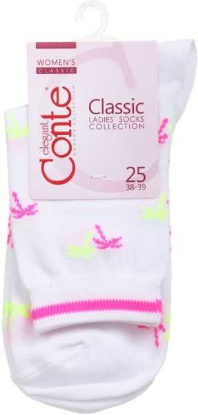 Шкарпетки жіночі Conte CLASSIC 15С-15СП 089 р. 25 білий із малюнком 