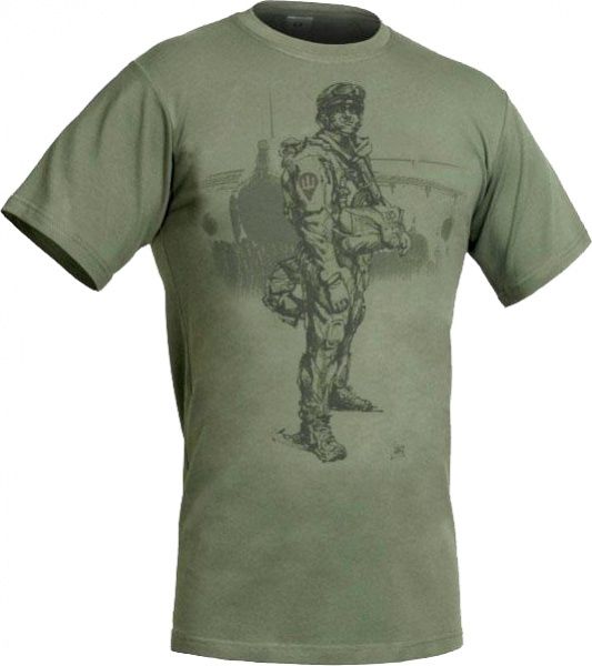 Футболка P1G с рисунком Paratrooper р. XXL [1270] Olive Drab 