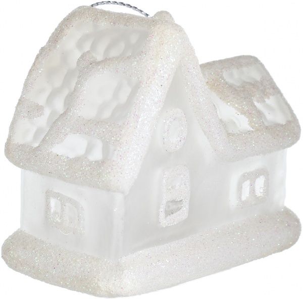 Новогодняя декорация Стеклянный домик 7,5х5х7,2 см с RGB подсветкой