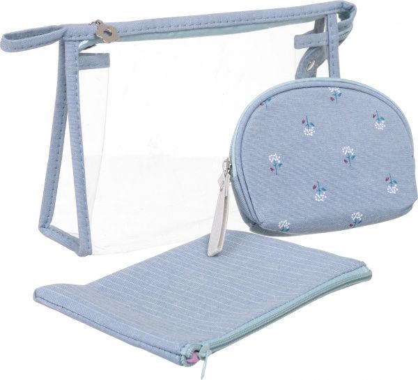 Набор косметичек Цветок В107-6 светло-серый 