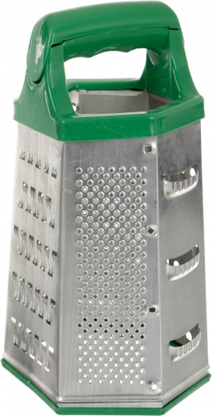 Терка шестиугольная металлическая с пластиковой ручкой