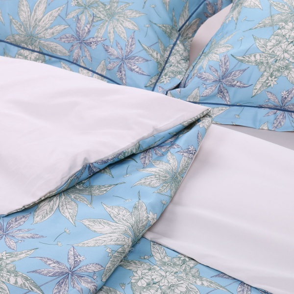 Комплект постельного белья Mirandela семейный бежевый с голубым Lameirinho 