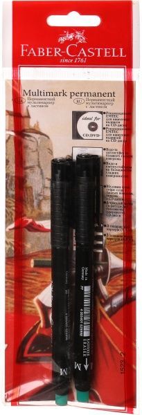 Маркер перманентный Faber-Castell ОНР/CD 2 шт. 18531 в ассортименте 