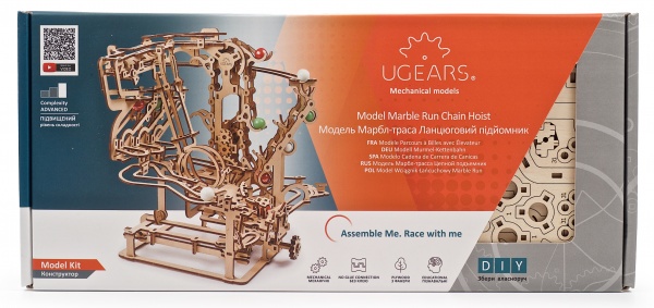 3D-конструктор UGEARS Марбл-трасса цепной подъемник 70156