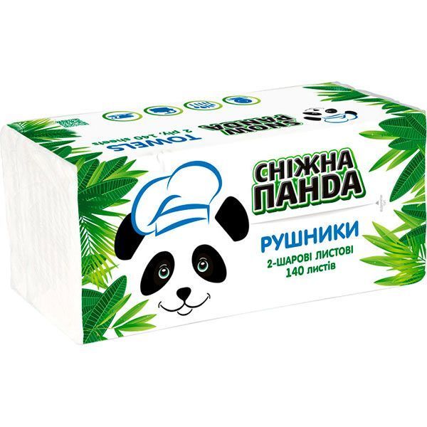 Паперові рушники Сніжна Панда двошаровий 140 шт.