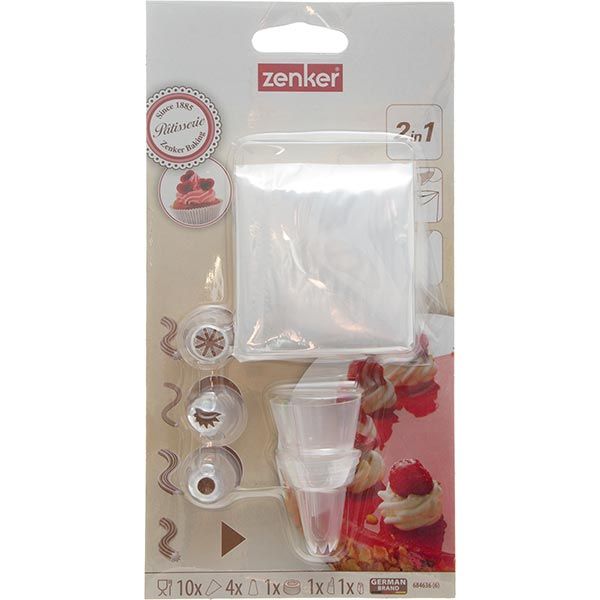 Мешок кондитерский с 4 насадками 684636 Zenker