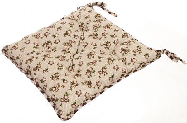 Подушка на стілець Lucy 40х40 см коричневий квітка з мереживом La Nuit