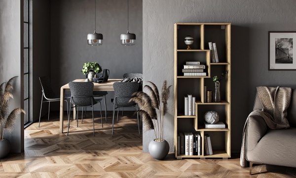 Этажерка Грейд Токио-А 1616х664х252 мм дуб крафт золотой